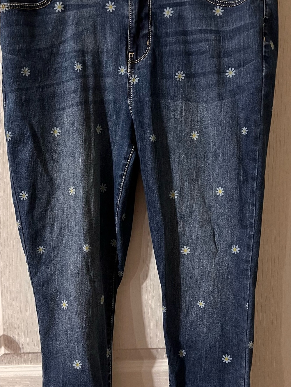 Daisy flower denim jeans size Jr 17